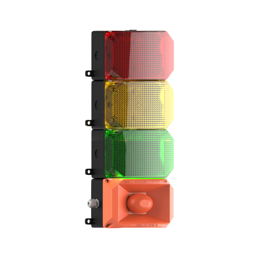 [T8753] 3 KAT KÜP LED MULTİFONKSİYON 43 SES SİREN MS 224.1.3.2.12-24VDC