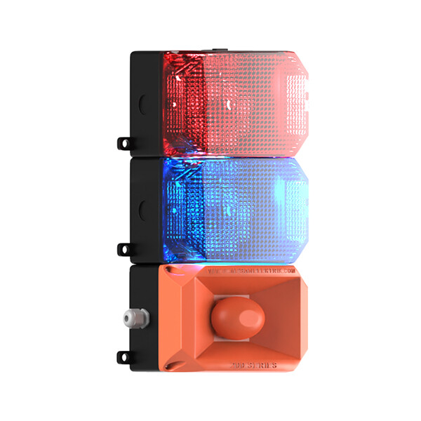 [T8751] 2 KAT KÜP LED MULTİFONKSİYON 43 SES SİREN MS 223.1.5.12-24VDC